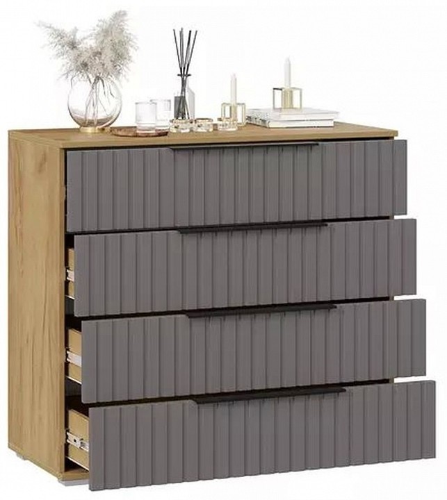 Комод Хилтон (дуб крафт золотой графит  920x414x842)