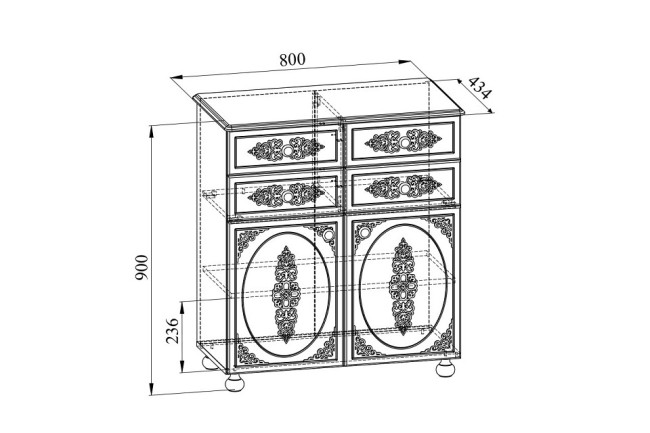 Тумба Ассоль АС-18 (белое дерево белое дерево  800х434х900)