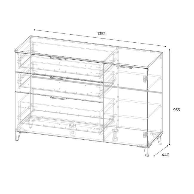 Комод с дверцей и ящиками Тоскана
