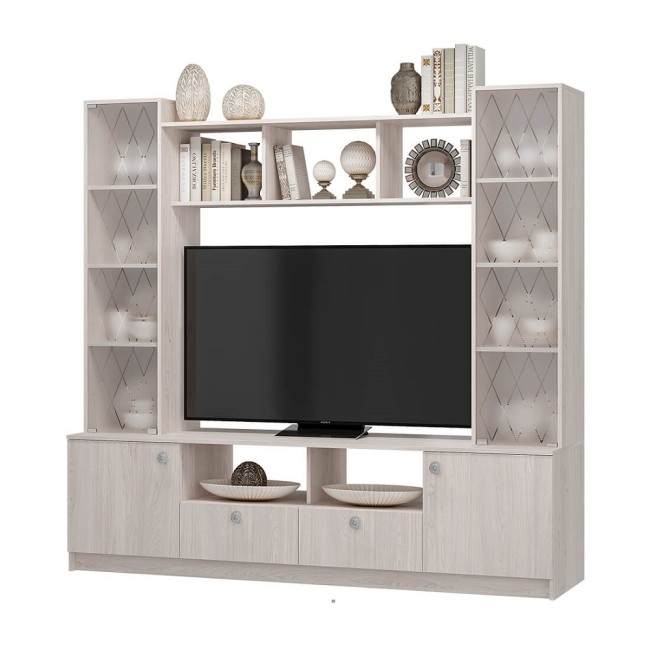 Стенка в гостиную Зарина ЦС-01, ясень белый