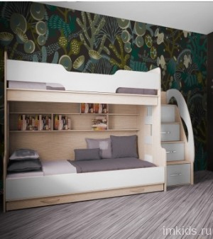 Двухярусная кровать "Фанки Кидс 21"