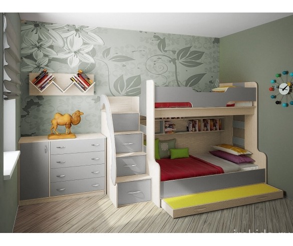 Двухярусная кровать "Фанки Кидс 21"