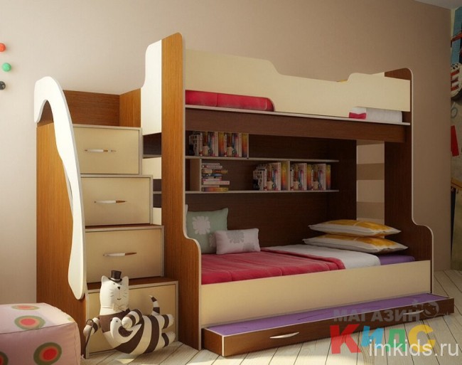 Двухярусная кровать "Фанки Кидс 21"