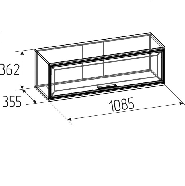 Шкаф навесной Аурелио 81, Блэквуд Сатиновый - Белый