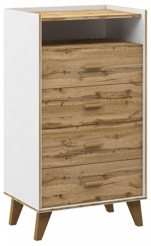 Комод Сканди МН-036-18 (белый, дуб вотан дуб вотан  630x400x1140)