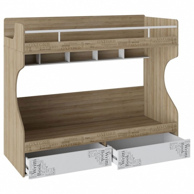 Кровать двухъярусная Оксфорд ТД-139.11.01 (ривьера белый  2048x839x1715)