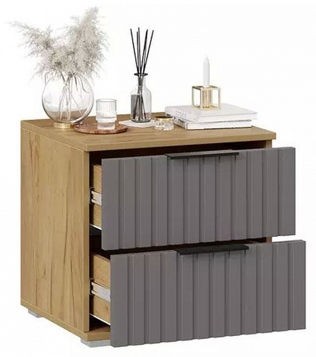 Тумбочка Хилтон (дуб крафт золотой графит  460x414x450)