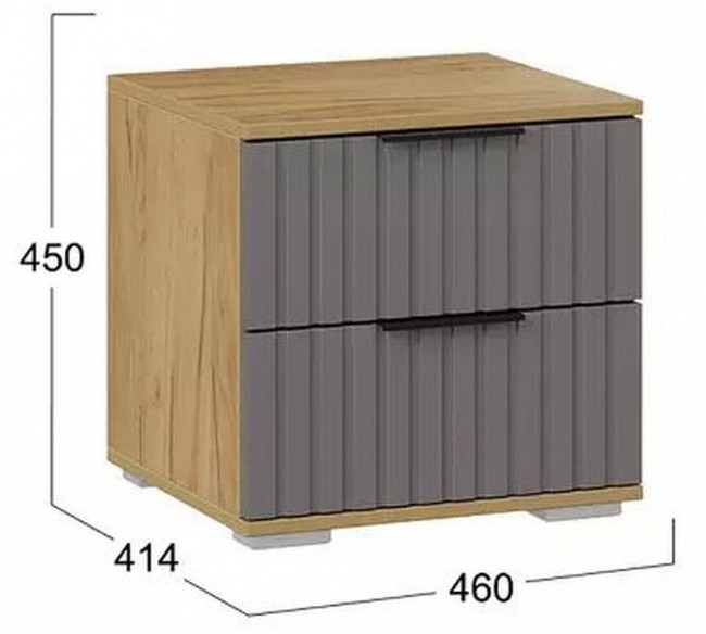 Тумбочка Хилтон (дуб крафт золотой графит  460x414x450)