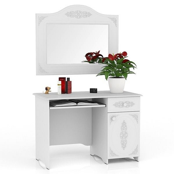 Стол компьютерный Ассоль АС-242К (белое дерево белое дерево  1100x600x750)