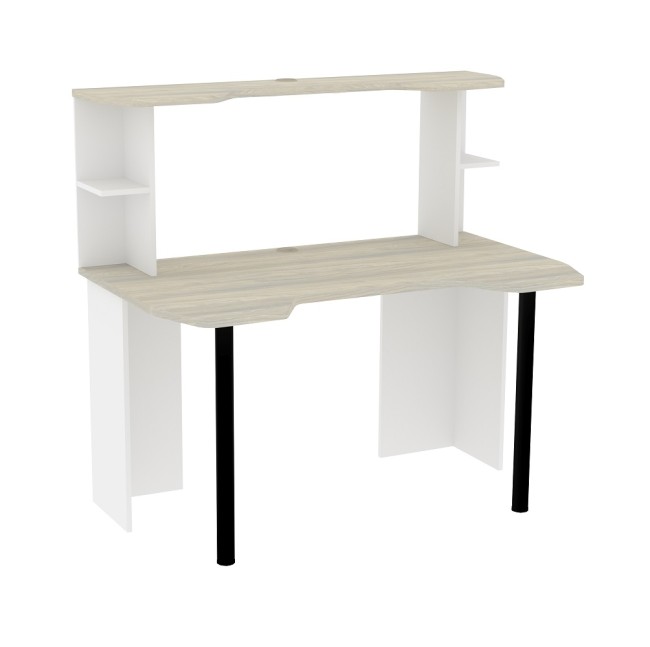 Стол компьютерный Аурелио 84, Блэквуд Сатиновый - Белый