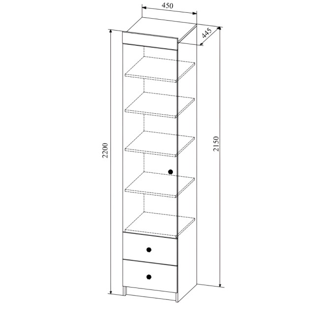 Шкаф с ящиками 450 Ki-Ki ШД 450.1 