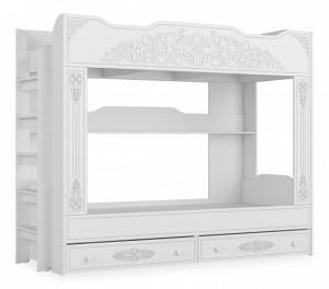 Кровать двухъярусная Ассоль АС-25 (белое дерево белое дерево  2158x942x1787)