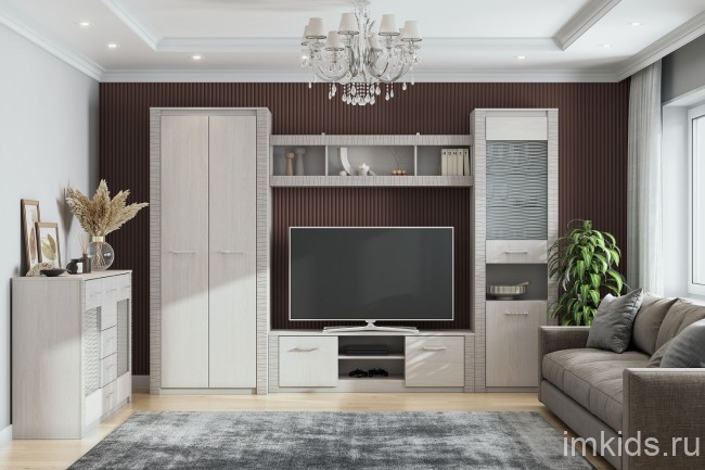 Полка навесная (1600) "Гамма 20" Ясень Анкор светлый