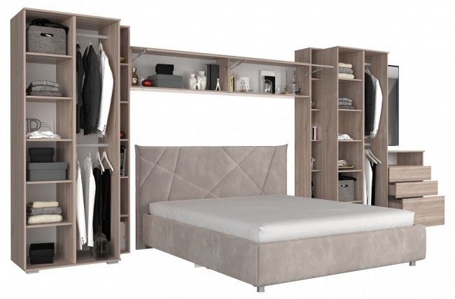 Гарнитур для спальни Лайк КС102 (дуб мария дуб мария, фуксия капучино )