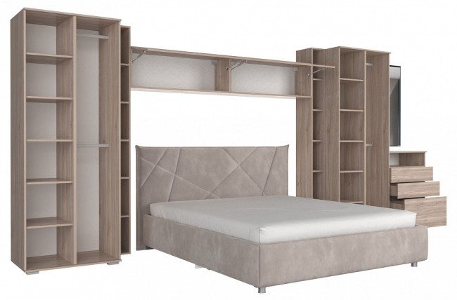 Гарнитур для спальни Лайк КС102 (дуб мария дуб мария, фуксия капучино )