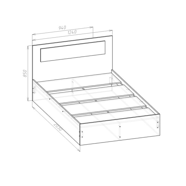 Кровать с настилом Соня 90х200, Белый