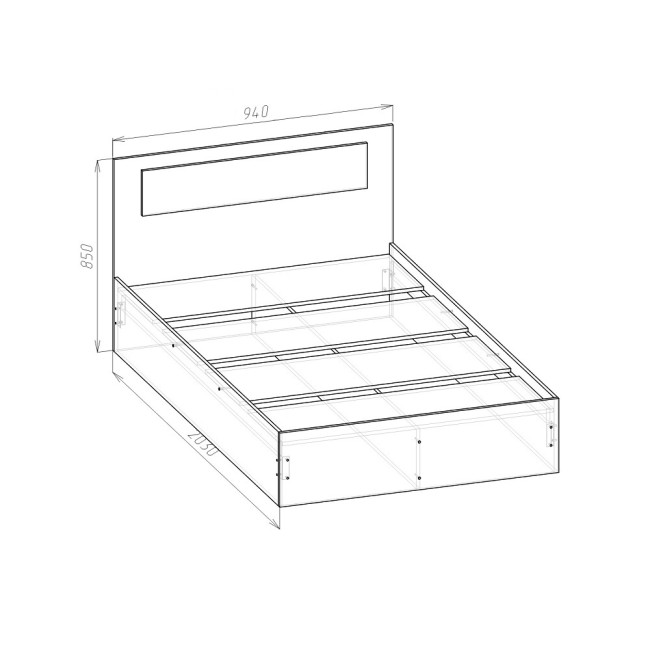Кровать с настилом Соня 90х200, Белый