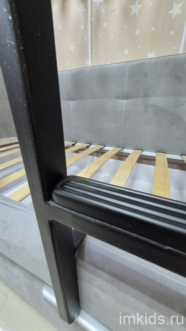 Кровать двухярусная "Бондо", спальное место 170х80, ткань тедди 022