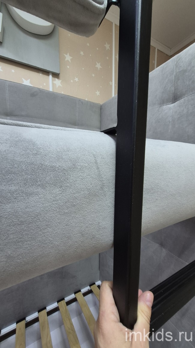 Кровать двухярусная "Бондо", спальное место 170х80, ткань тедди 022