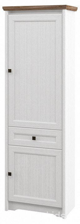 Шкаф для белья Тиволи МН-035-06 (белый, дуб стирлинг белый  690x380x2080)
