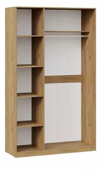 Шкаф платяной Хилтон (дуб крафт золотой графит, зеркальный  1350x532x2260)