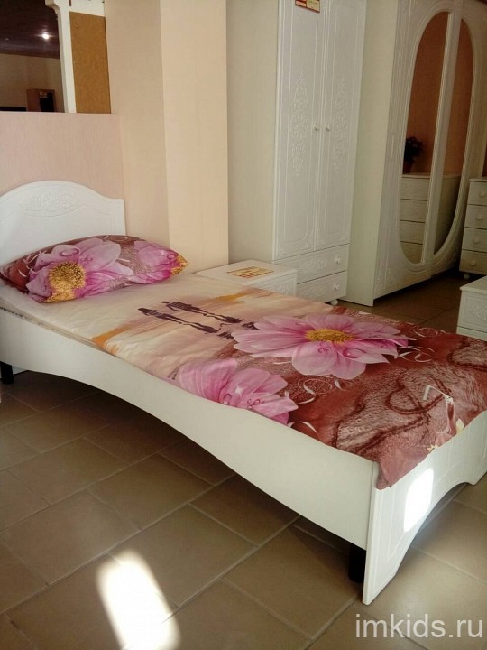 Кровать односпальная Ассоль АС-26 (белое дерево   2060x854x905)