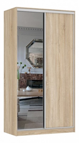 Шкаф-купе Рио 1-600 (дуб сонома дуб сонома, зеркальный  1200х604х2305)