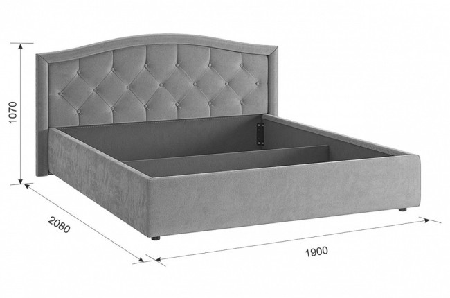 Кровать полутораспальная Верона (  оникс 2082x1896x1060)