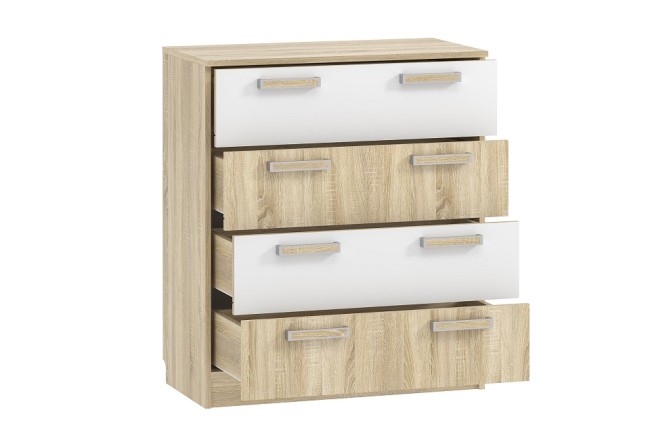 Комод Фанк НМ 013.71-01 М (дуб сонома белый, дуб сонома  802x414x928)