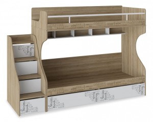 Кровать двухъярусная Оксфорд СМ-139.11.012 (ривьера белый  2512x839x1715)