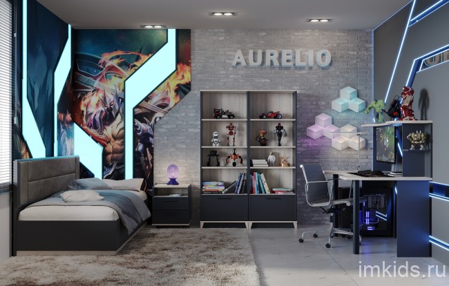 Надстройка для стола Аурелио 85, Антрацит-Блеквуд Сатиновый