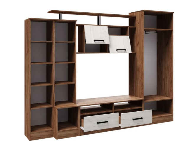 Стенка в гостиную Оскар-5, дуб крафт табачный