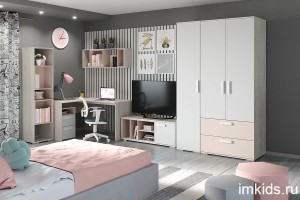 Готовый комплект мебели "Румика пинк" комплект 4