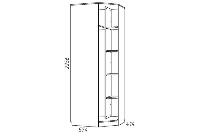 Шкаф платяной Акварель НМ 013.04-02 М (дуб сонома капучино  852x692x2256)