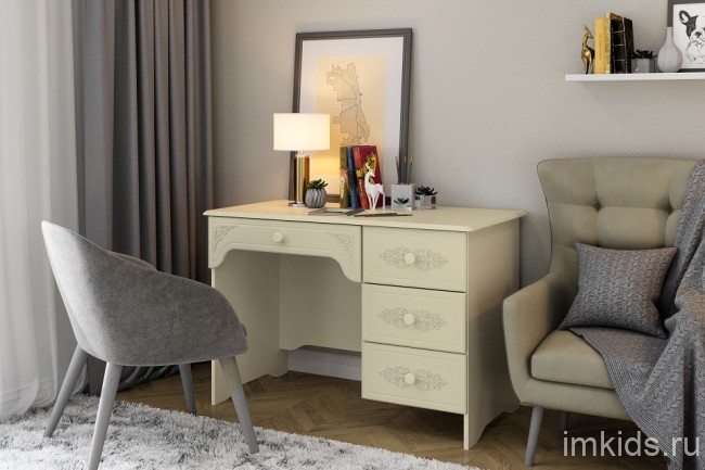 Стол письменный Ассоль плюс АС-06 (ваниль ваниль  1100х600х750)