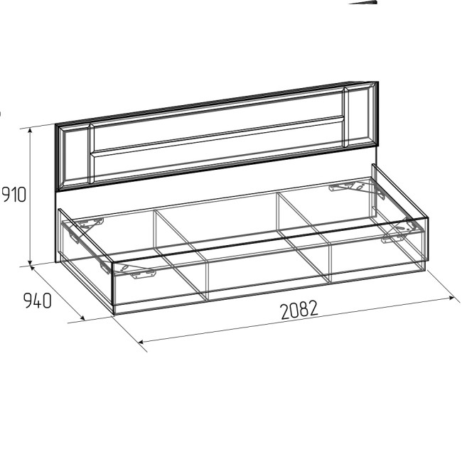Кровать Аурелио 80, Антрацит-Блеквуд Сатиновый