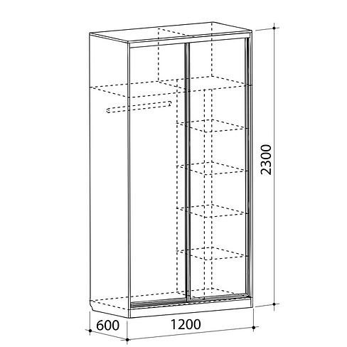 Шкаф-купе Рио 1-600 бабочки (дуб млечный дуб млечный, зеркальный 1200х604х2305) Шкаф-купе Рио 1-600 бабочки (дуб млечный дуб млечный, зеркальный 1200х604х2305)