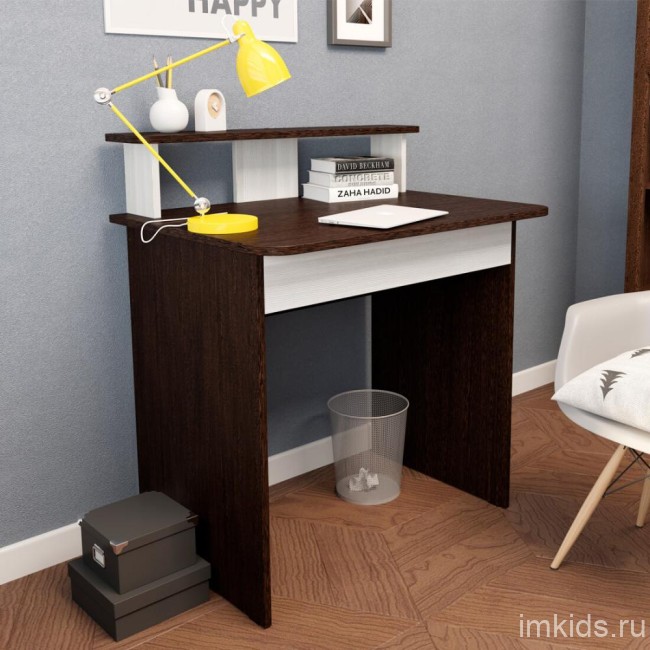 Стол письменный с полкой, венге/лоредо
