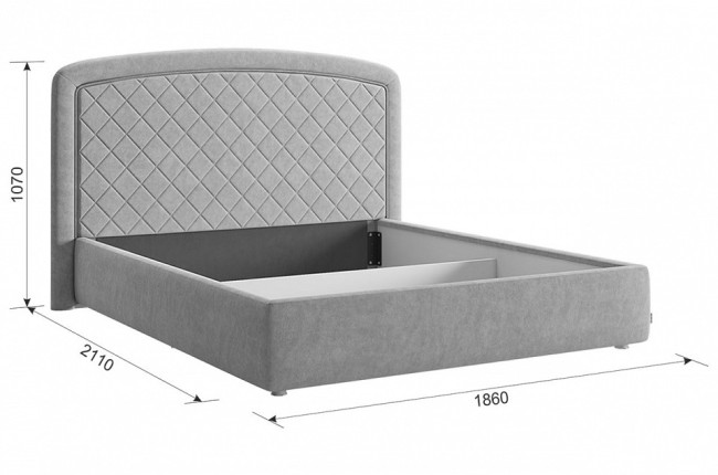 Кровать двуспальная Сильва 2 (  оникс 2114x1860x1174)