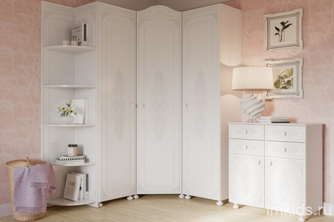 Шкаф для белья Ассоль АС-53К (белое дерево белое дерево  500x400x2160)