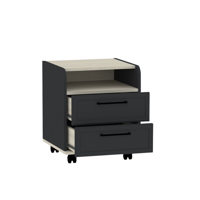 Тумба офисная Аурелио 94, Антрацит-Блеквуд Сатиновый