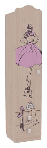 Шкаф платяной Амели MDA-02 (дуб молочный дуб молочный с рисунком  400x420x1905)