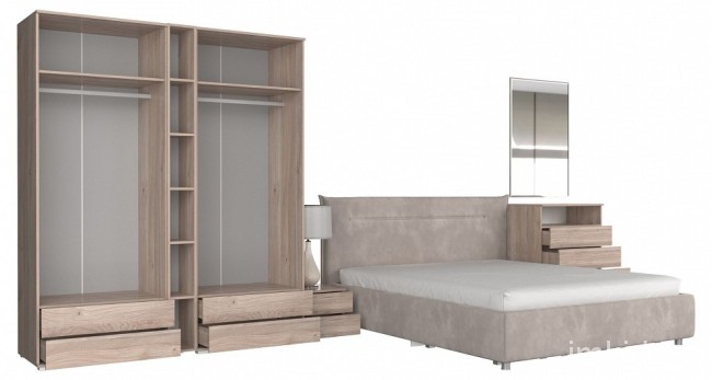 Гарнитур для спальни Лайк КС87 (дуб мария дуб мария, фуксия капучино )