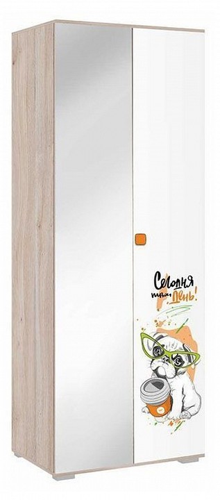 Шкаф платяной Зоо (дуб мария белый с цветным рисунком  802x546x2100)