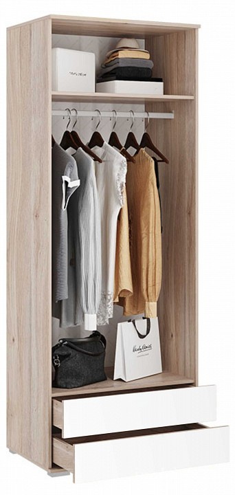 Шкаф платяной Зоо (дуб мария белый с цветным рисунком  802x546x2100)