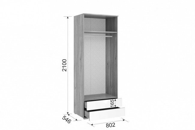 Шкаф платяной Зоо (дуб мария белый с цветным рисунком  802x546x2100)