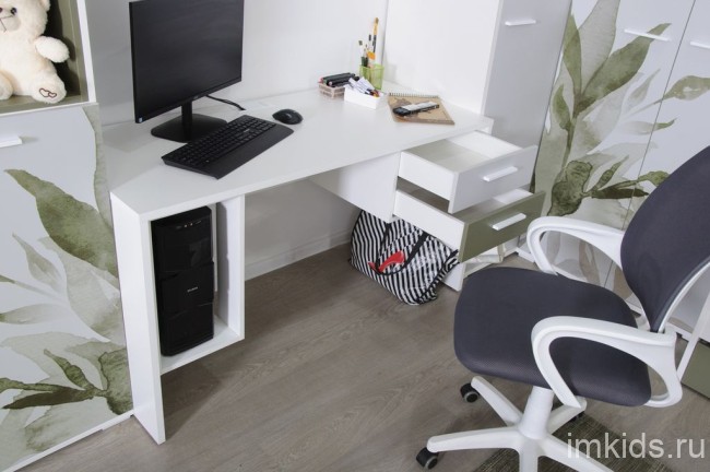 ФЛОРА Стол письменный угловой с ящиками