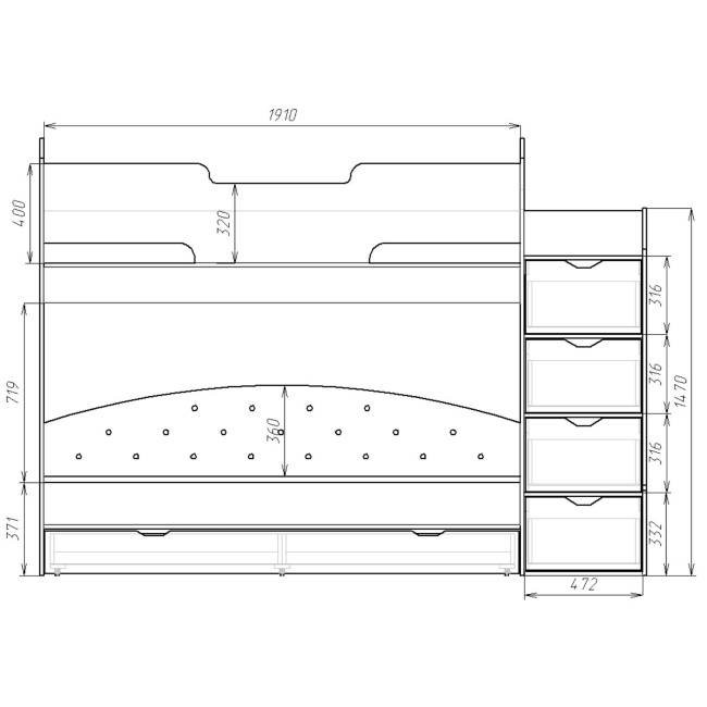 Двухярусная кровать "Юниор 13"
