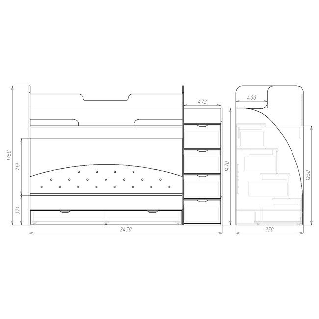 Двухярусная кровать "Юниор 13"