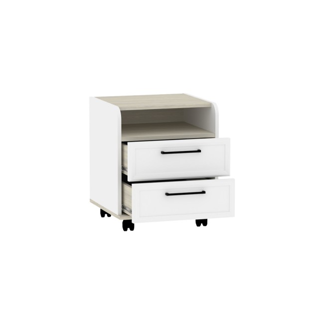 Тумба офисная Аурелио 94, Блэквуд Сатиновый - Белый